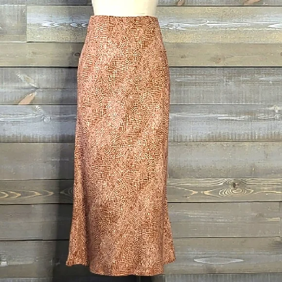 a new day Animal Print Elastic Waist Flowy Midi Skirt