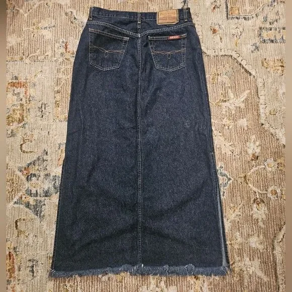 Vintage Paeis Blues denim Maxi Skirt with side slits. Excellent condition sz 13