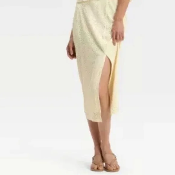 Ivory White Lace Layered Midi Skirt & Top