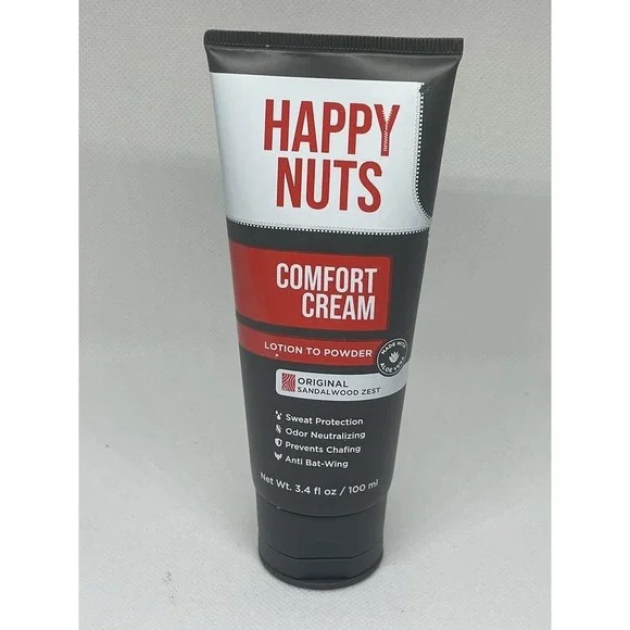 HAPPY NUTS Comfort Cream Deodorant For Men: Anti-Chafing Sweat Defense, Odor Con