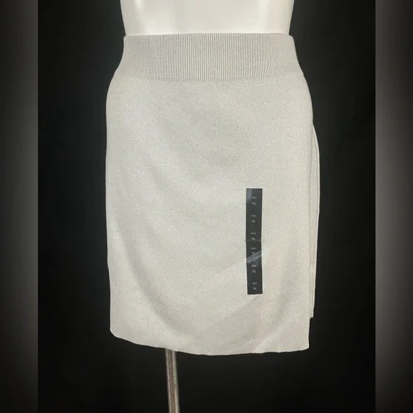 Banana Republic Factory Silver Shimmer Sweater Knit Skirt