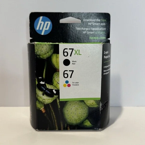 Genuine HP 67 XL Black & 67 Tri-Color Ink Catridges 2 Pack 3YP30AN (10/2025)