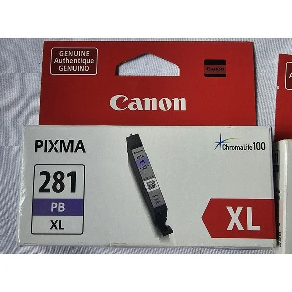 New 2 Boxes Canon Pixma CLI-281 XL PB High Yield Ink Photo Blue 8.3ml