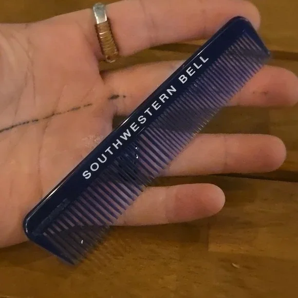 VTG 1970s Southwestern Bell Advertising OS Pocket Comb Blue Promo‎ Phone Co USA