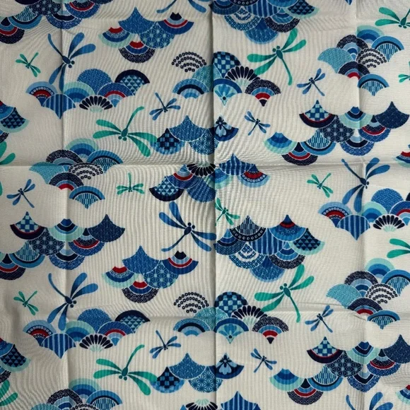 NWT Sankosen Handkerchief - Cream AOP -  19.5x19.5