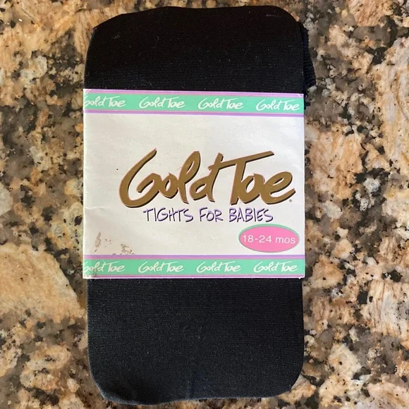 Gold Toe Black Tights for Babies fits 18-24 Months