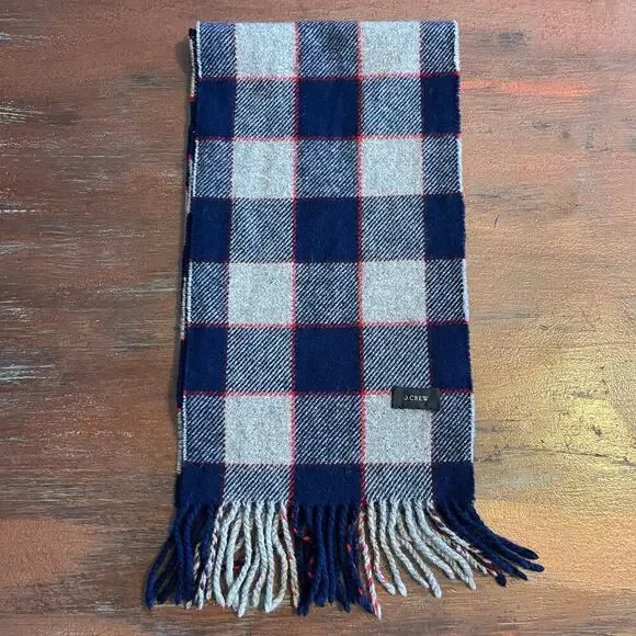 J.Crew Wool Spartan Plaid Unisex Scarf 60x9