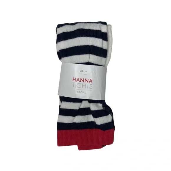 Hanna Andersson Navy And White Striped Tights- size 90 (3)- NWT