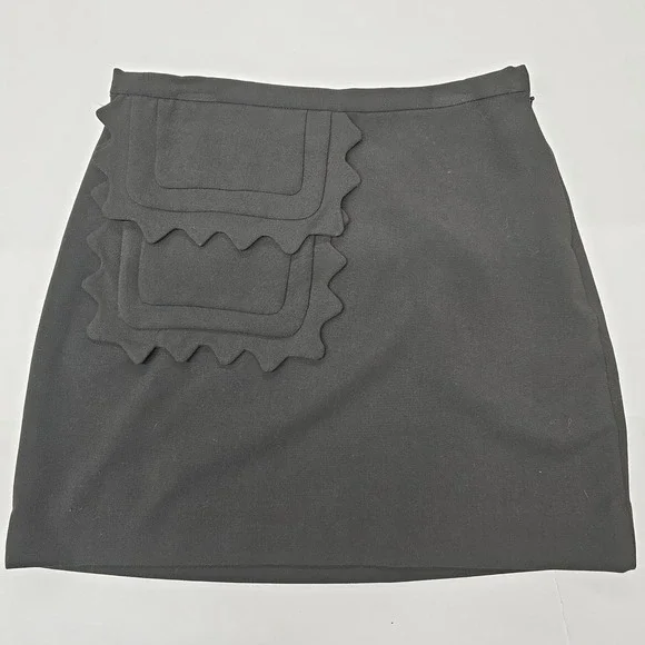 Victoria Beckham for‎ Target Black Scalloped Pocket Mini Skirt Size S