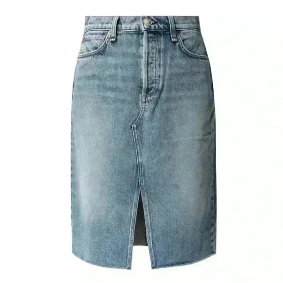 Rag & Bone BLUE Denim skirt with slit SZ 29 Org. $219 Farrow
