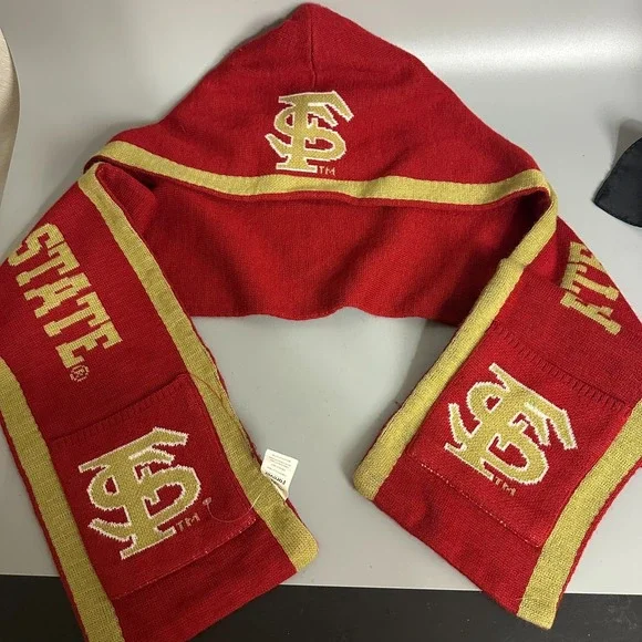 Florida State Seminoles FSU Hooded Scarf with Pockets Forever Collectibles Red