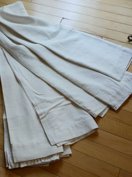 Set of 4 Panels Pottery Barn Silk/Cotton Blend Curtains Unlined 40x96