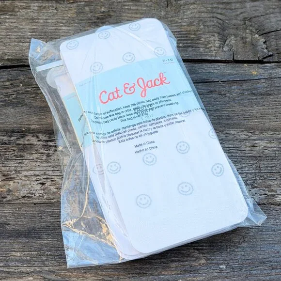 NEW Bundle Cat & Jack White Smiley Face Footed Tights Twin 2 pack Silver Sparkle
