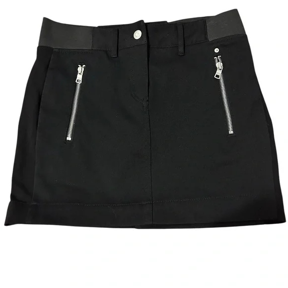 Armani Exchange Womens Size 4 Black Mini Skirt with Zipper Pockets