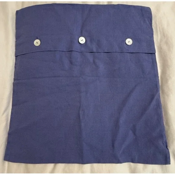 Pottery Barn 100% Linen Shams‎ Purple White Shell Like Buttons 19