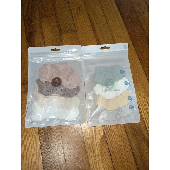 8 Pairs Size XS baby and toddler nemo Baby Socks - Ruffle Top & Knitted Style