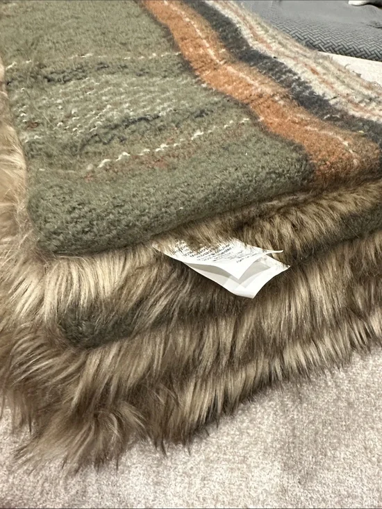 Pottery Barn Faux Fur Throw Blanket in Taupe