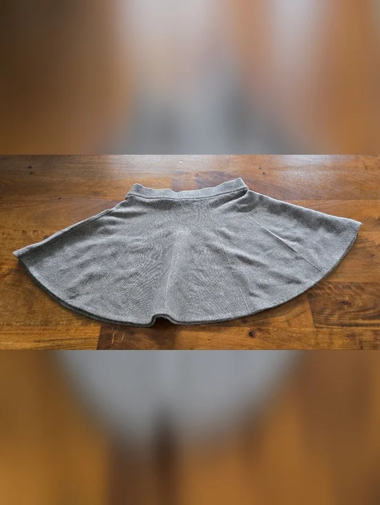 Free People Knit Wool Blend Skater Mini Skirt Taupe Brown Size Small