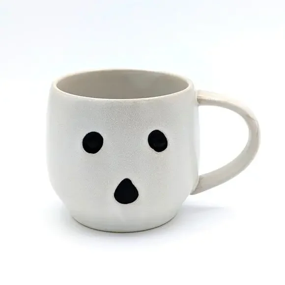 Pottery Barn Gus the Ghost Mug 16 oz Figural 3D Matte Glaze Coffee Tea Halloween