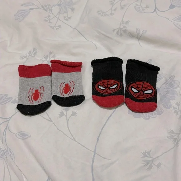⭐️Marvel Infant Spiderman 2-Piece Socks (Size: NB)