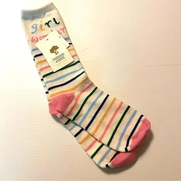 Tucker + Tate Nordstrom girls wonder striped long socks kids 9-11yo NEW