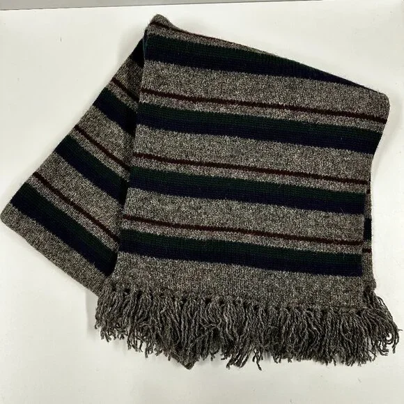Vintage Polo Ralph Lauren Striped Wool Heavy Scarf