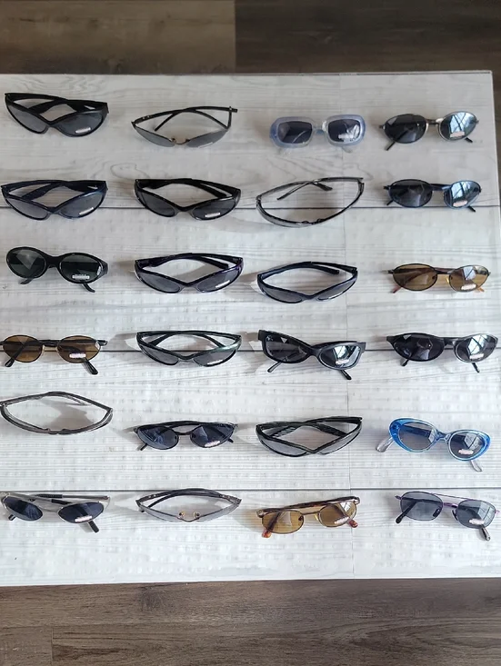 Sunglassed Assorted Cat-Eye and Slim Unbranded Lot - Black, Brown, Blue 24 Items