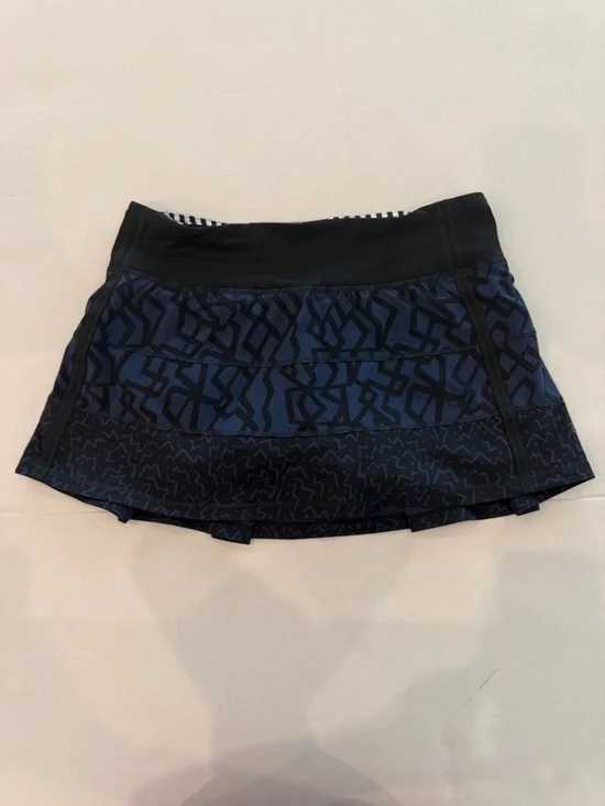 lululemon athletica Navy and Black Patterned Athletic Skort