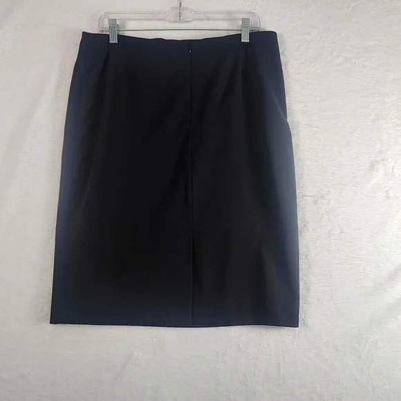 Merona Stretch Black Knee Length, Midi, Pencil Skirt Stretch Zipper Size 12