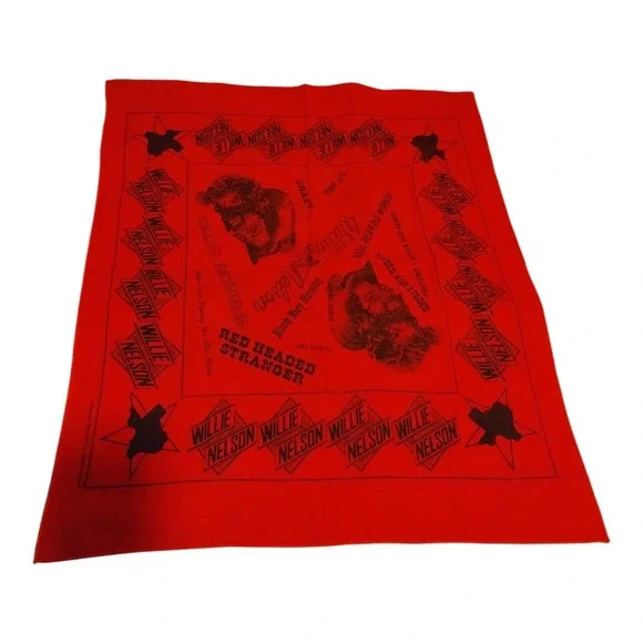 VTG 1977 Willie Nelson Red Headed Stranger Western Country Music‎ Tour Bandana