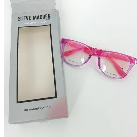 Steve Madden Kids Blue Light Blocking Glasses Pink Purple Ombre No Magnification