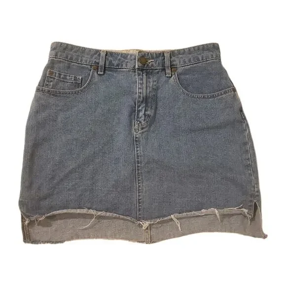 Roxy S Mini Skirt Jean Denim Take This Chance Slits Skater 90s Y2k Cali Teen