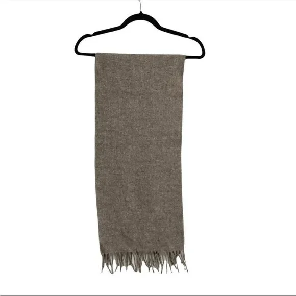 LAMBSWOOL SCARF Italy Wool Fall Winter Brown Taupe One Size
