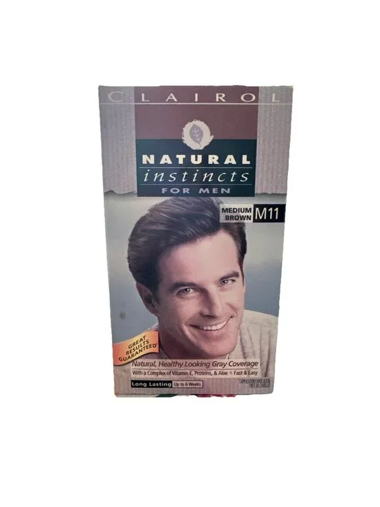 1-CLAIROL Natural Instincts For Men M11 Med Brown Haircolor Kit Discontinued
