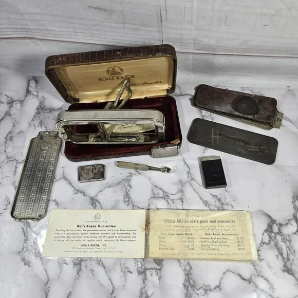 Vintage Rolls Razor‎ The Traveler England Made Safety Razor Set Antique