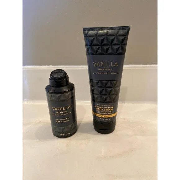 Bath & Body Works Vanilla Noir Body Cream &‎ Body Spray Fragrance for Men Sexy