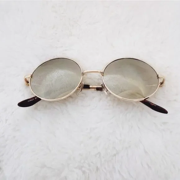 Henry Silver & Gold Rims Round Lens Sunglasses
