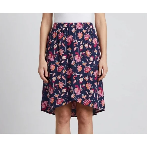Loft Outlet Split Front Floral Skirt Navy Size M