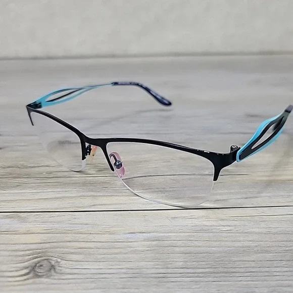 FUZION mod# FUAF65‎ Eyeglasses Frames Blue Twist  Netal Half Rim 53-17 140mm SST