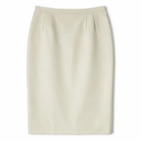Brooks Brothers Cream Pencil Skirt Size 8 Woven in Italy Classic Tailored Khaki