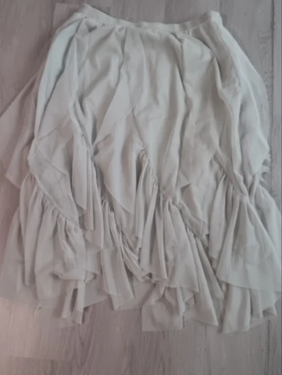 Tiered Ruffle Maxi Skirt in Light Cream