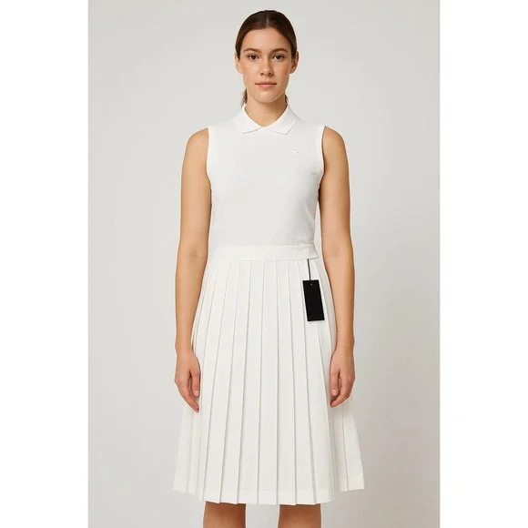 J.Lindeberg Dorothea Pleated Skirt White XS Womens Golf Tennis‎ Athleisure