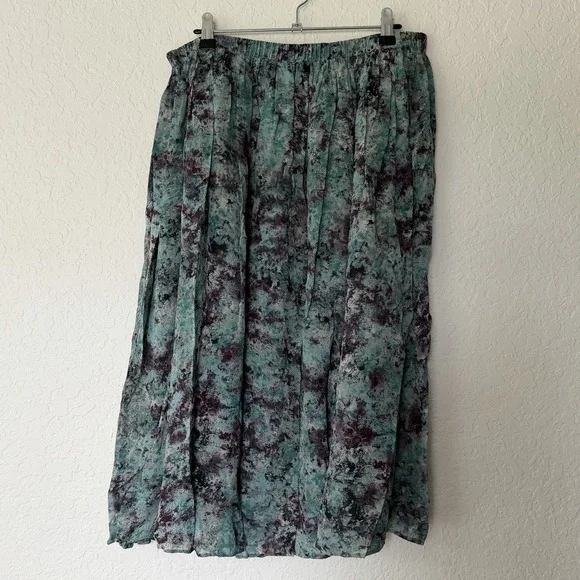 Vtg 90s Y2K Carole Little Midi Skirt Sz 14 Sheer Boho Fairy Whimsy Indie Grunge
