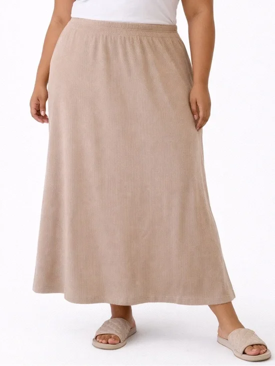 Old Navy Womens Beige Maxi Skirt Boho Chic Minimalist Neutral Summer Flowy Skirt