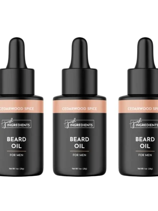 3-Pack - Just Ingredients Beard Oil Cedarwood Spice