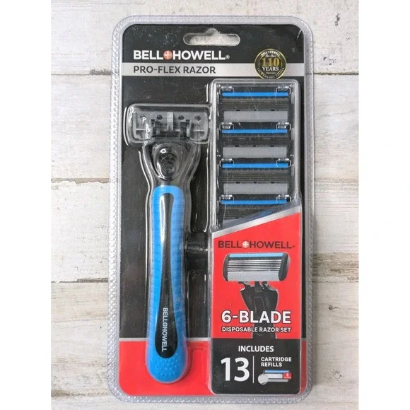 BELL‎ & HOWELL PRO FLEX Razors 6 Precision Blades w/ 13 Refill Cartridges - NEW