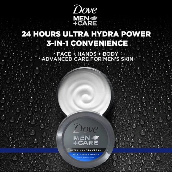 NEW Dove Men+Care Ultra-Hydra Cream with 24 Hour Moisturization