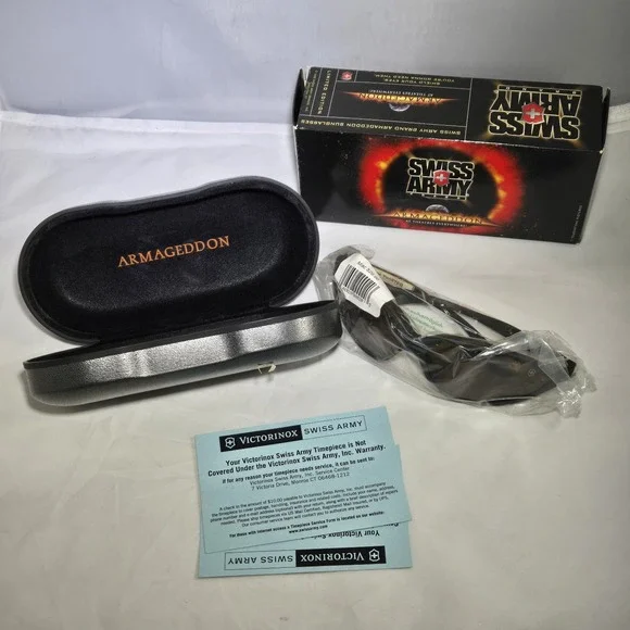 Victorinox Swiss Army‎ Armageddon 26806 Twister Sunglasses Black Switzerland VTG