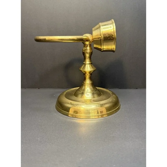 Vintage Brass Wall Sconce With‎ Rowel Holder And Candle Holder. Made In India