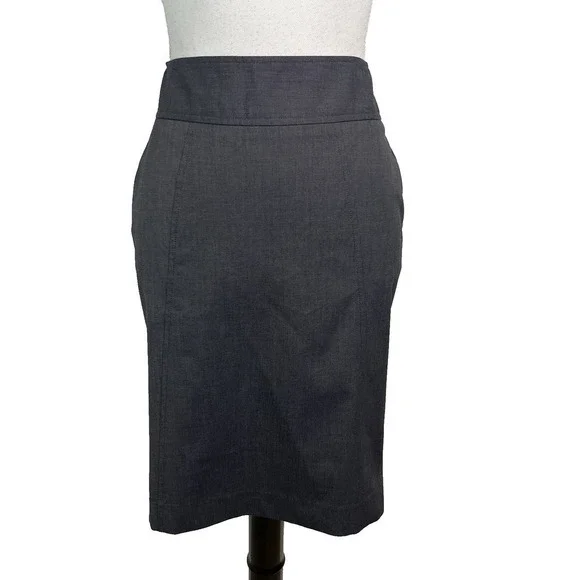 Express Design Studio Skirt size 0 Black Tweed Pencil Straight Knee Career Suit